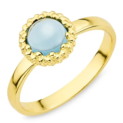 dunkelblauem Bergkristall Ring aus vergoldetes Messing - Eliné