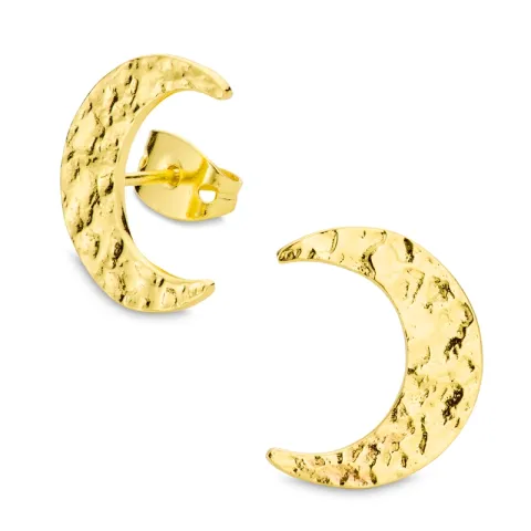 Mond Ohrstecker in vergoldetes Messing - Eliné