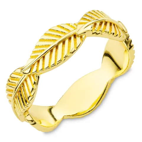 Blatt Ring aus vergoldetes Messing