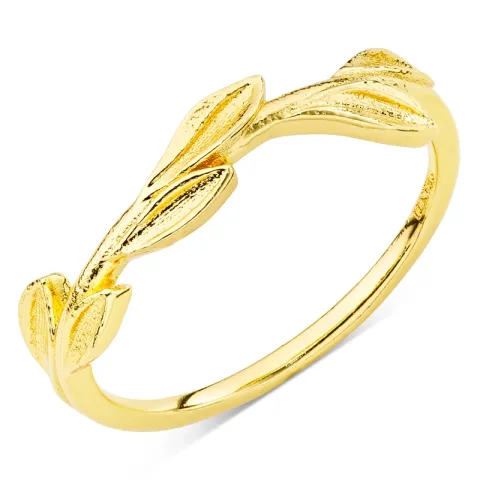 Blatt Ring aus vergoldetes Messing