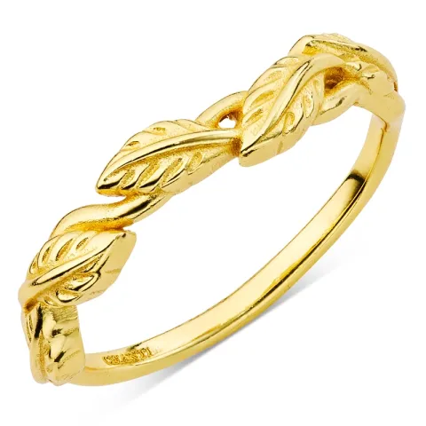 Blatt Ring aus vergoldetes Messing