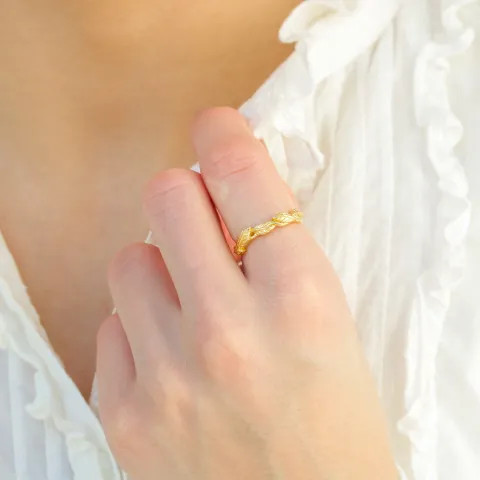 Blatt Ring aus vergoldetes Messing