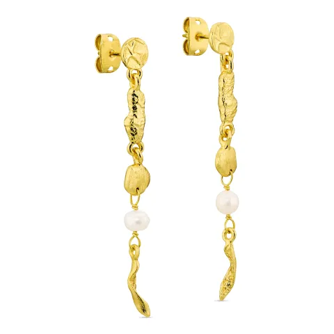 Perle Ohrringe in vergoldetes Messing - Eliné
