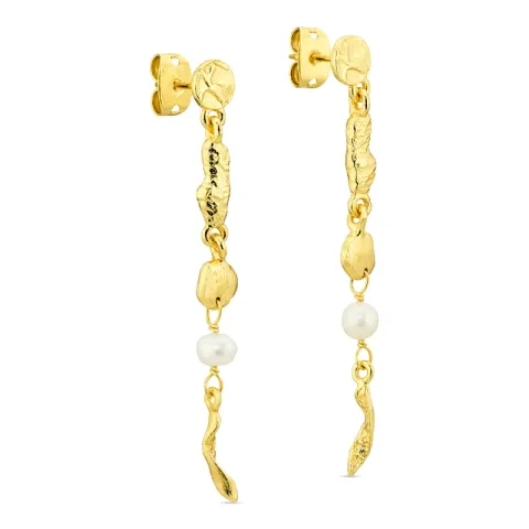 Perle Ohrringe in vergoldetes Messing - Eliné