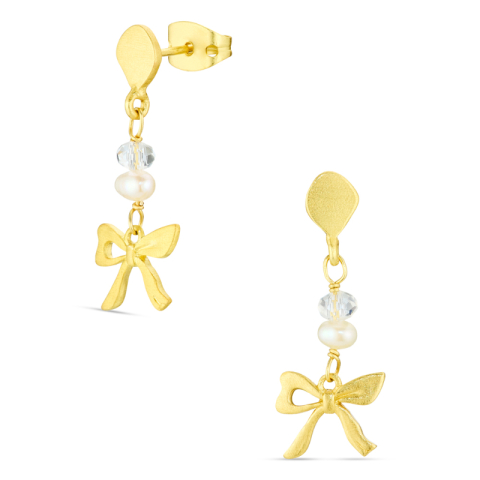 Schleife Ohrringe in vergoldetes Messing - Eliné