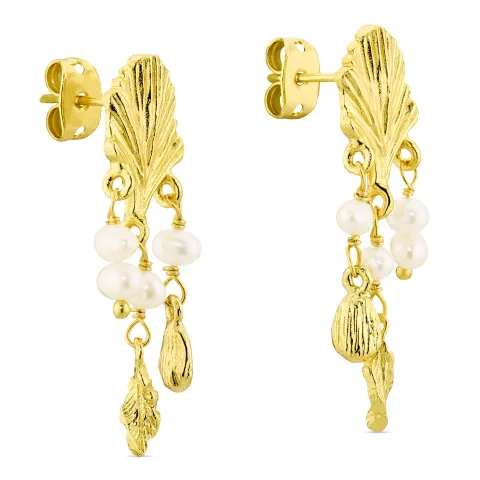 Perle Ohrringe in vergoldetes Messing - Eliné