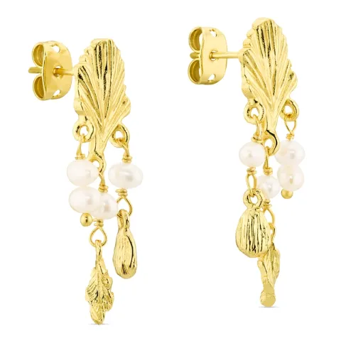 Perle Ohrringe in vergoldetes Messing - Eliné