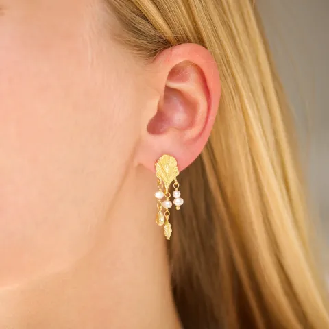 Perle Ohrringe in vergoldetes Messing - Eliné