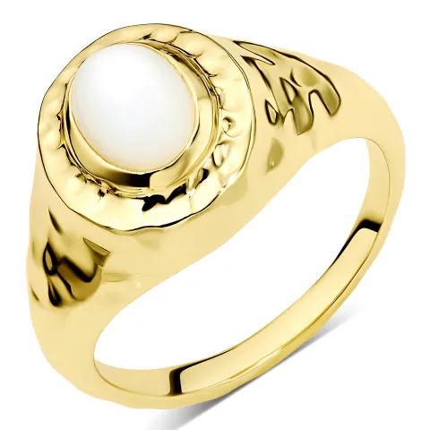 Perlmutt Ring aus vergoldetes Messing - Eliné