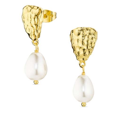 Perle Ohrringe in vergoldetes Messing - Eliné