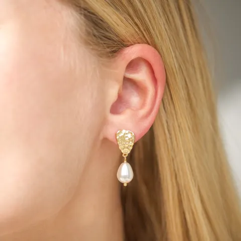 Perle Ohrringe in vergoldetes Messing - Eliné