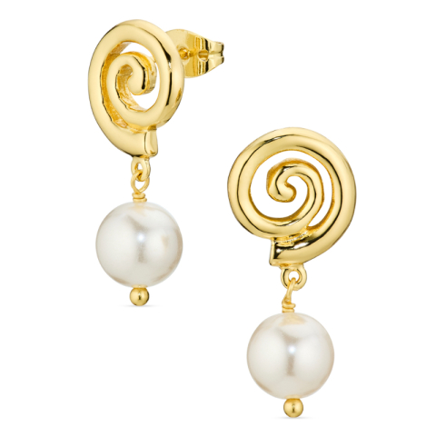 Perle Ohrringe in vergoldetes Messing - Eliné