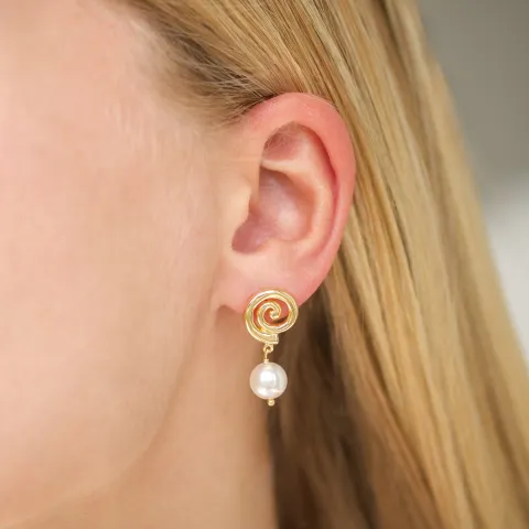 Perle Ohrringe in vergoldetes Messing - Eliné