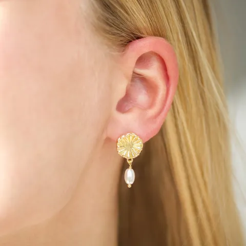 Perle Ohrringe in vergoldetes Messing - Eliné