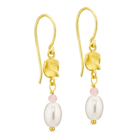 rosa Ohrringe in vergoldetes Messing - Eliné