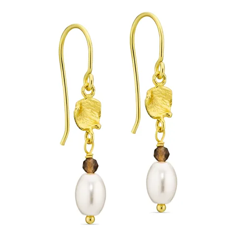 braunem Ohrringe in vergoldetes Messing - Eliné