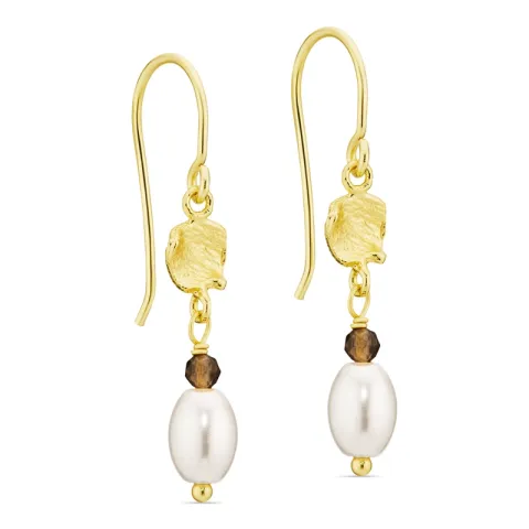 Perle Ohrringe in vergoldetes Messing - Eliné