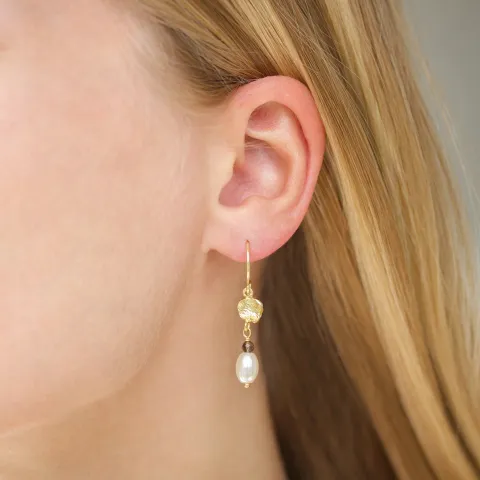 braunem Ohrringe in vergoldetes Messing - Eliné