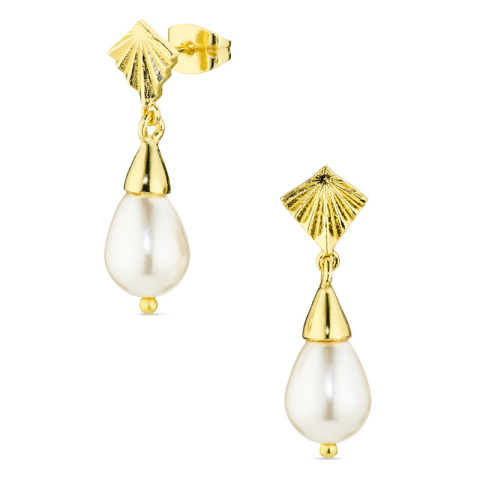 Perle Ohrringe in vergoldetes Messing - Eliné