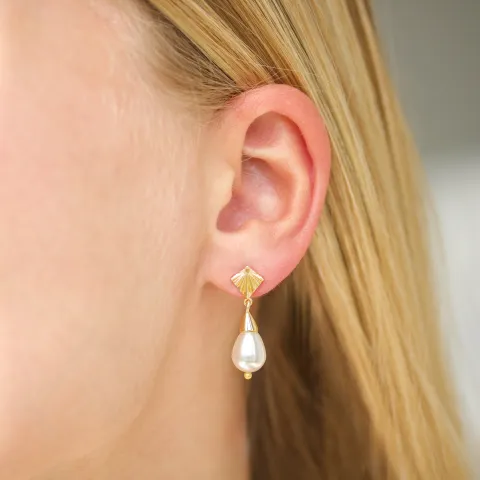 Perle Ohrringe in vergoldetes Messing - Eliné