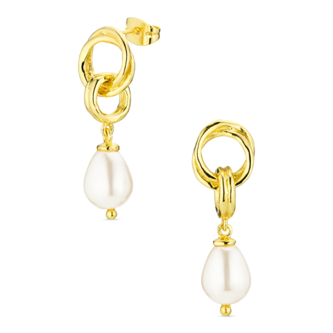 Perle Ohrringe in vergoldetes Messing - Eliné