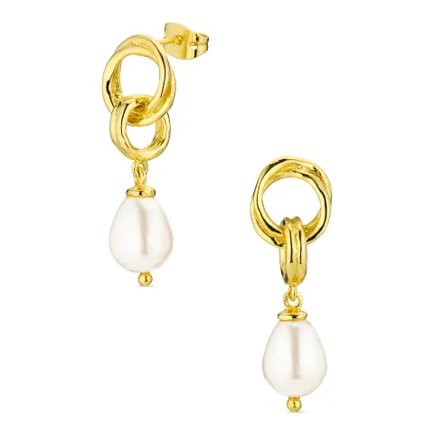 Perle Ohrringe in vergoldetes Messing - Eliné