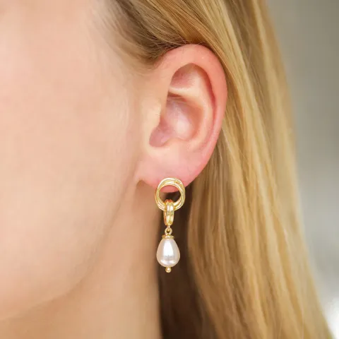 Perle Ohrringe in vergoldetes Messing - Eliné