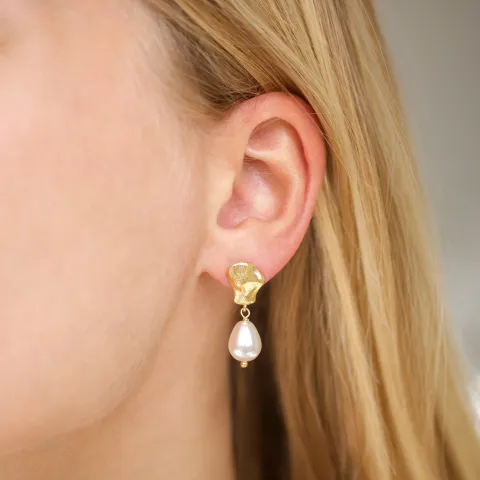 Perle Ohrringe in vergoldetes Messing - Eliné