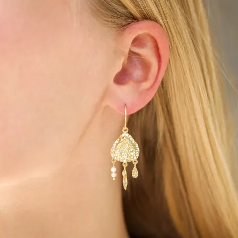 Perle Ohrringe in vergoldetes Messing - Eliné