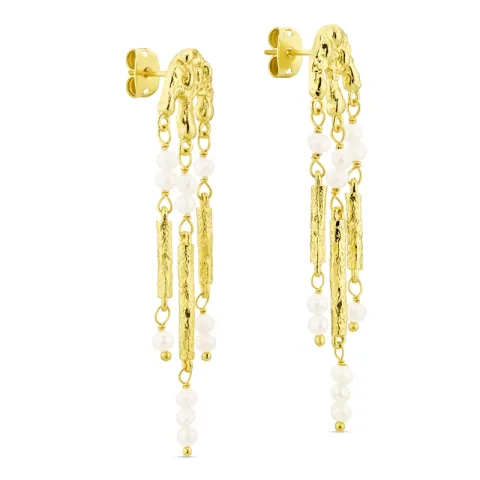 Perle Ohrringe in vergoldetes Messing - Eliné