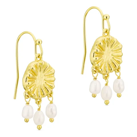 Perle Ohrringe in vergoldetes Messing - Eliné