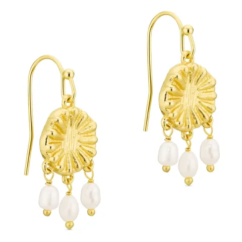 Perle Ohrringe in vergoldetes Messing - Eliné