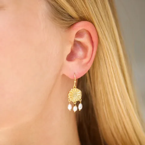 Perle Ohrringe in vergoldetes Messing - Eliné