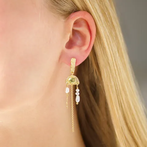 prehnite Ohrringe in vergoldetes Messing - Eliné