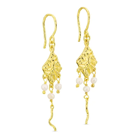 Perle Ohrringe in vergoldetes Messing - Eliné