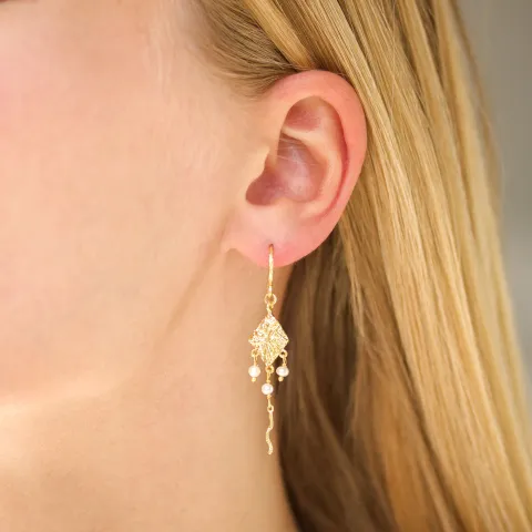 Perle Ohrringe in vergoldetes Messing - Eliné