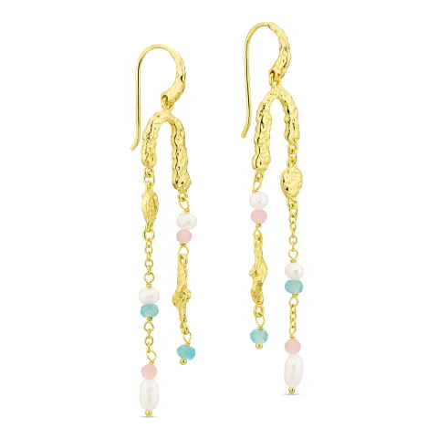 lange ketten ohrringe in vergoldetes Messing - Eliné