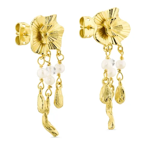 Perle Ohrringe in vergoldetes Messing - Eliné