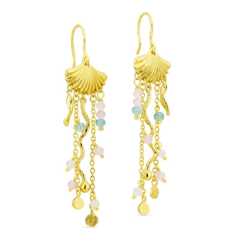 lange ketten ohrringe in vergoldetes Messing - Eliné