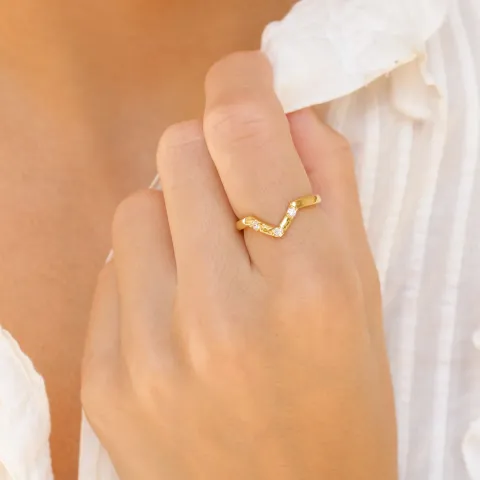 Zirkon Ring aus vergoldetes Messing - Eliné