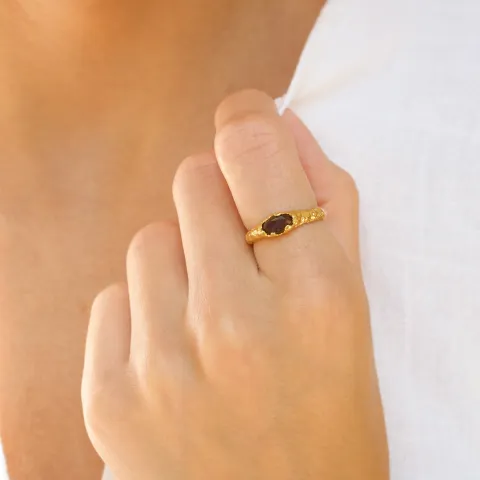 Quarz Ring aus vergoldetes Messing - Eliné