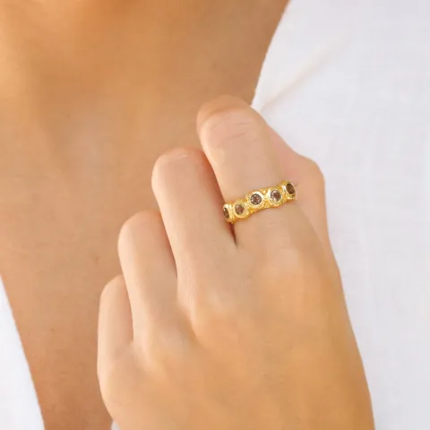 gelbem Ring aus vergoldetes Messing - Eliné