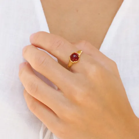Granat Ring aus vergoldetes Messing - Eliné