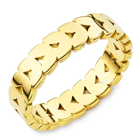 Wasserfest Blatt Ring aus vergoldetem Edelstahl - OCEANA