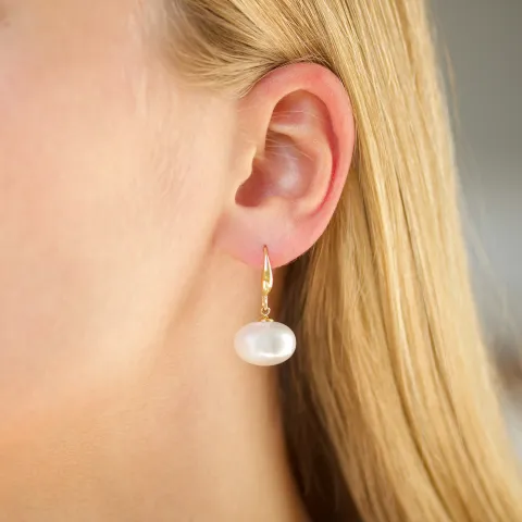Wasserfester Perle Ohrringe in vergoldetem Stahl - OCEANA