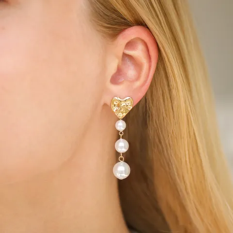 Wasserfester Herz Ohrringe in vergoldetem Stahl - OCEANA