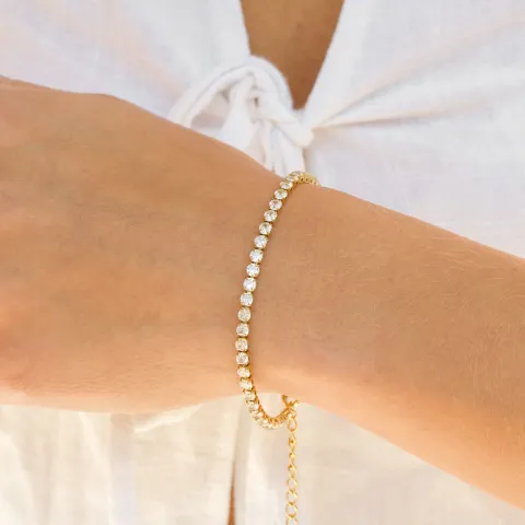 Wasserfest Tennisarmband aus vergoldetem Stahl - OCEANA