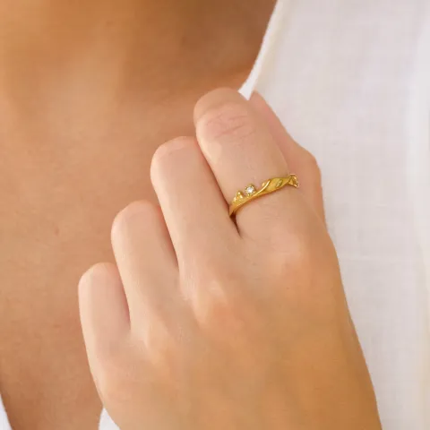 Wasserfest Zirkon Ring aus vergoldetem Edelstahl - OCEANA