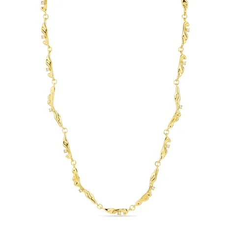 Wasserfest Zirkon Halskette aus vergoldetem Stahl - OCEANA