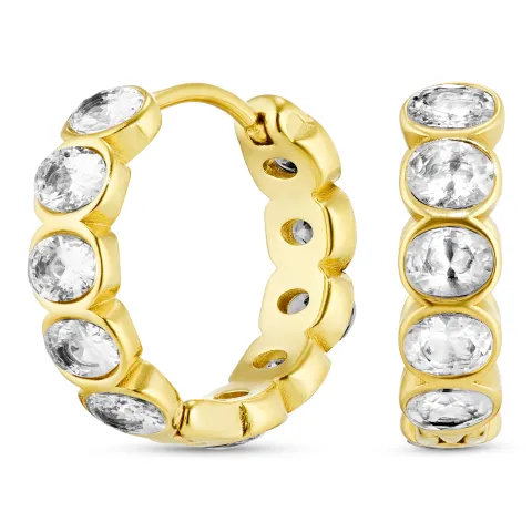 Wasserfester Zirkon Kreole in vergoldetem Stahl - OCEANA